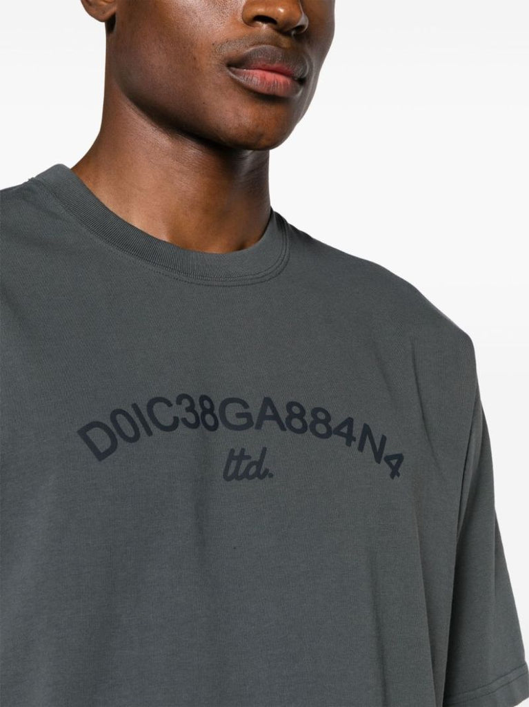 Grey Logo-print Cotton T-shirt