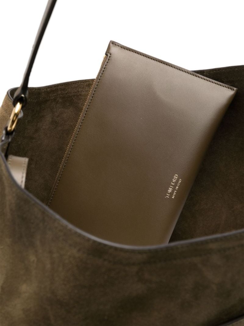 Green Logo-appliquÃ_x0083_Â© Suede Tote Bag