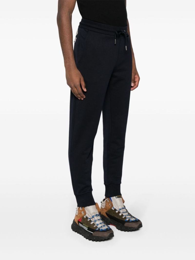 Blue Tapered Cotton Track Pants