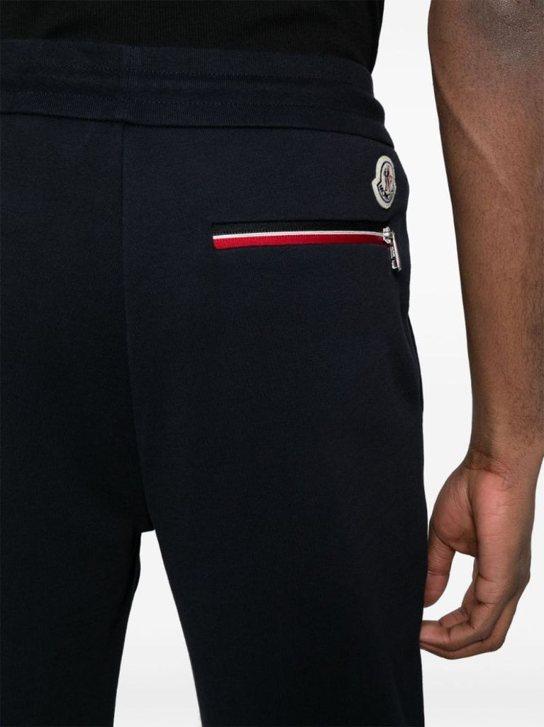 Blue Tapered Cotton Track Pants