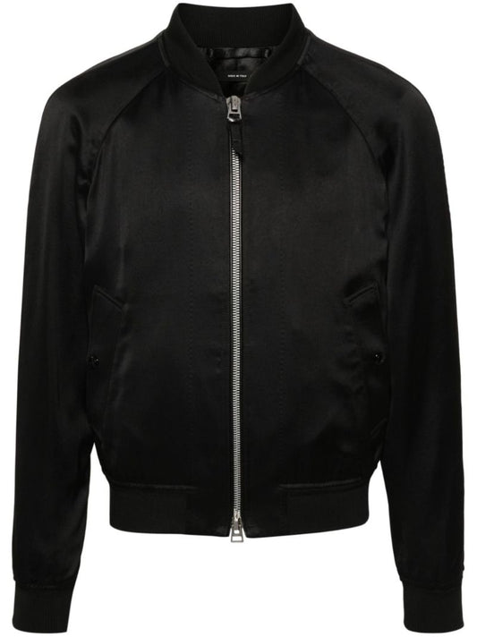 Black Twill Bomber Jacket