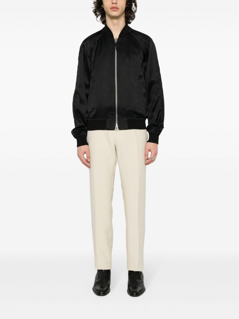 Black Twill Bomber Jacket