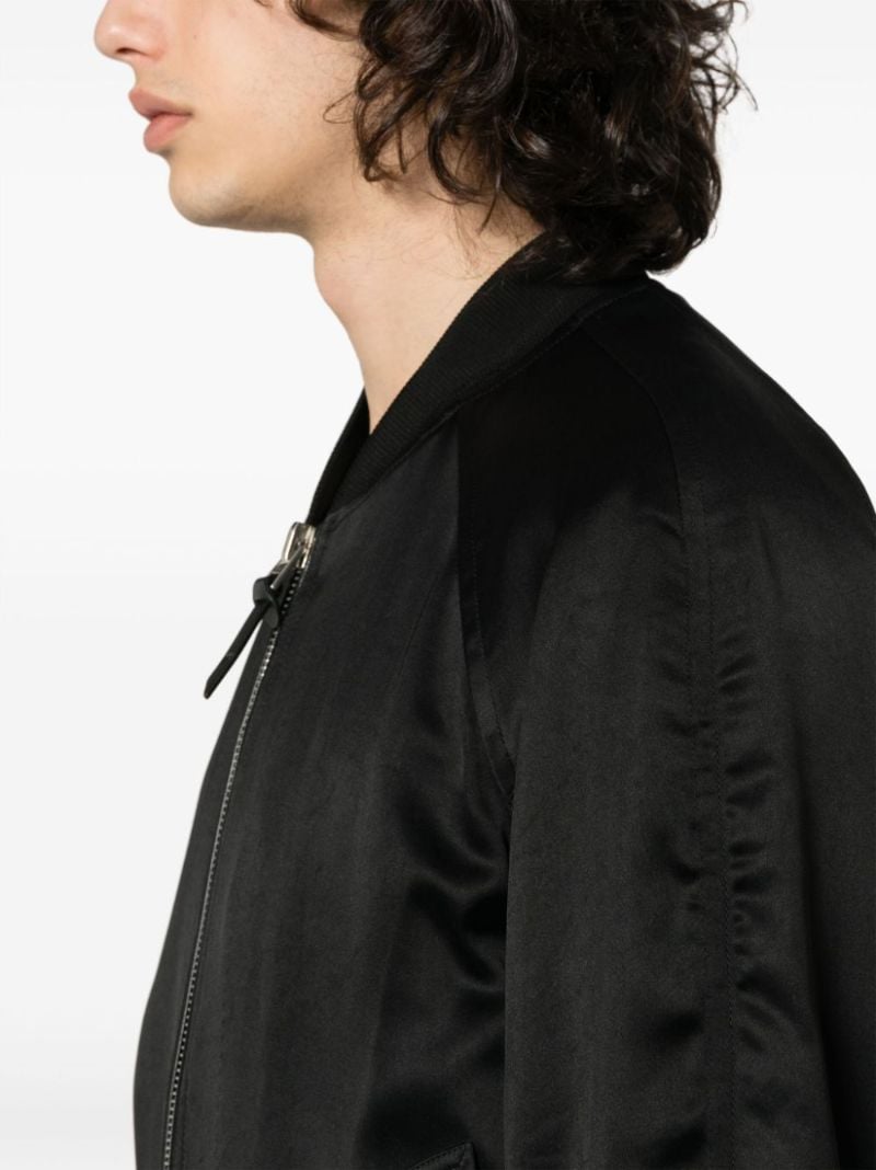 Black Twill Bomber Jacket