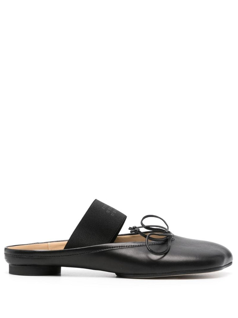 Black Anatomic Leather Slippers