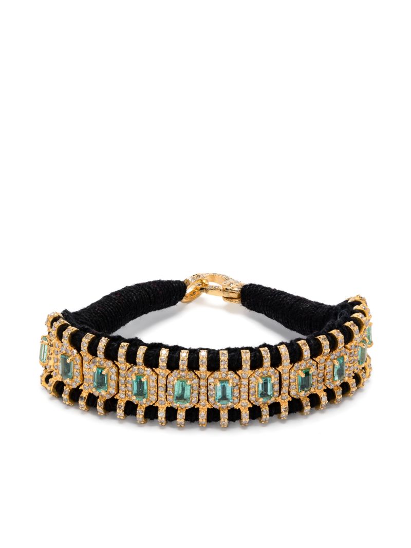 Yellow Gold Emerald and Diamond Bracelet