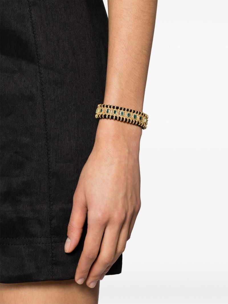 Yellow Gold Emerald and Diamond Bracelet