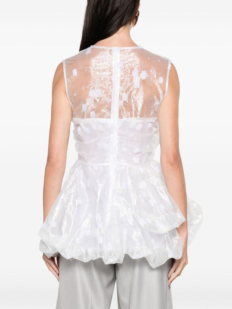 White Gianna Fil-coupÃ_x0083_Â© Blouse
