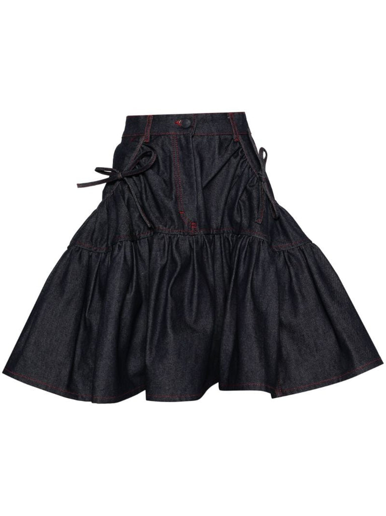 Blue Gloria Tiered Denim Skirt