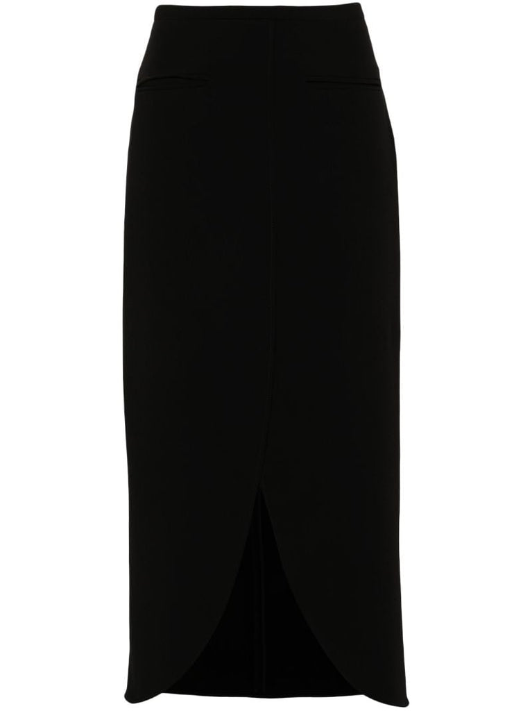 Black Ellipse Tailored Maxi Skirt