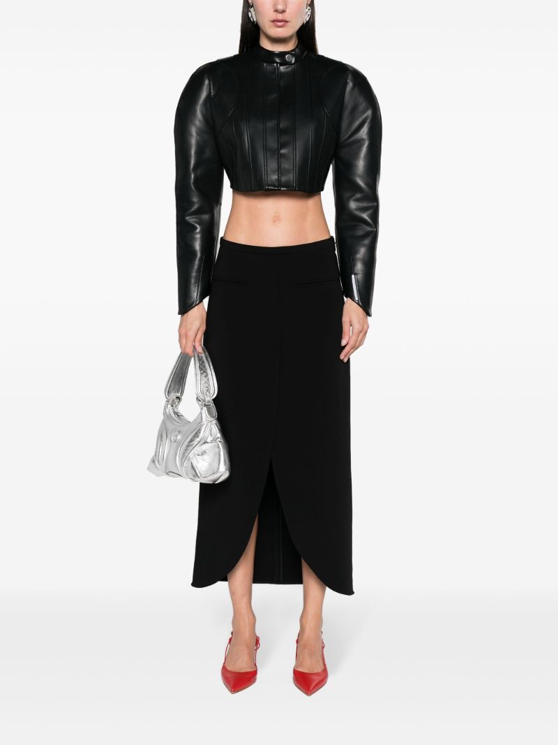 Black Ellipse Tailored Maxi Skirt