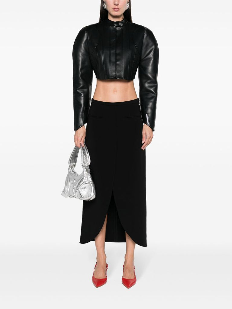 Black Ellipse Tailored Maxi Skirt