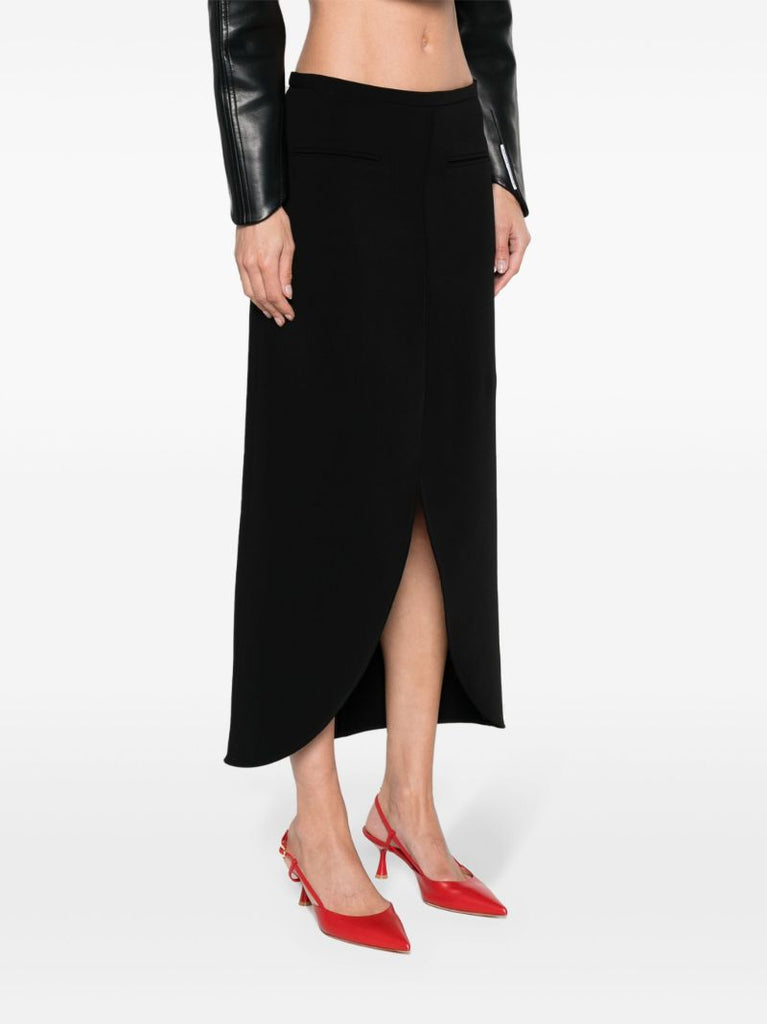 Black Ellipse Tailored Maxi Skirt