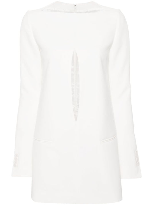 White Cut-out Crepe Mini Dress