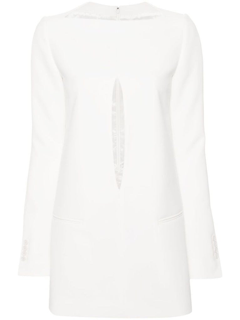 White Cut-out Crepe Mini Dress