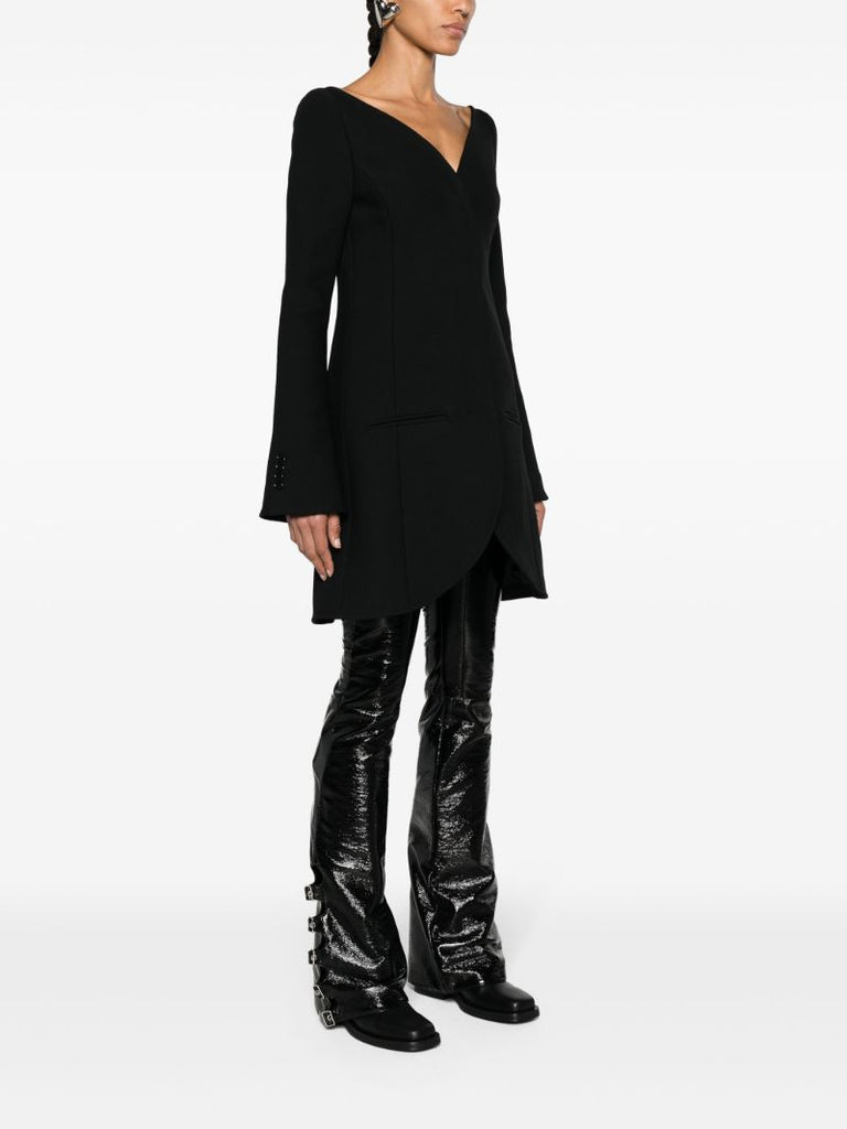 Black Ellipse Flared Coat