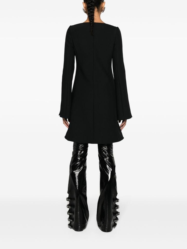 Black Ellipse Flared Coat