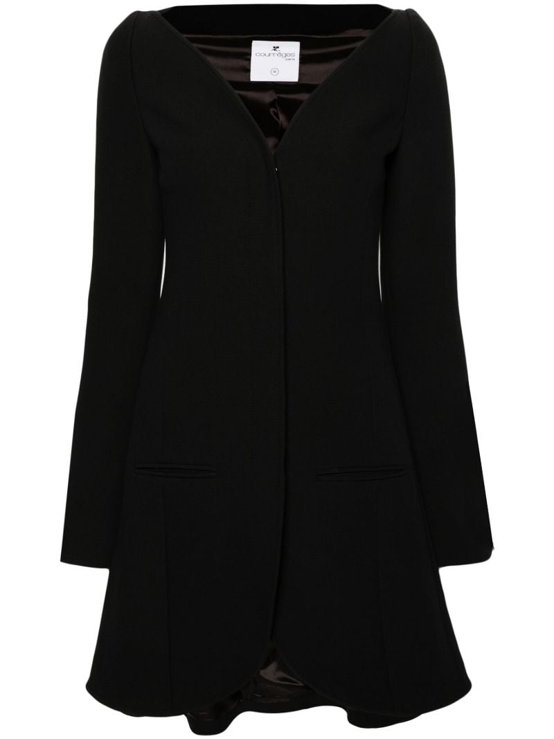 Black Ellipse Flared Coat