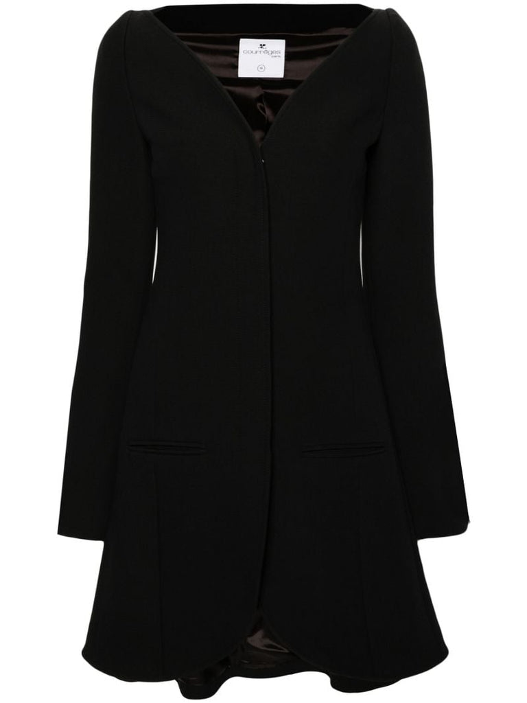 Black Ellipse Flared Coat
