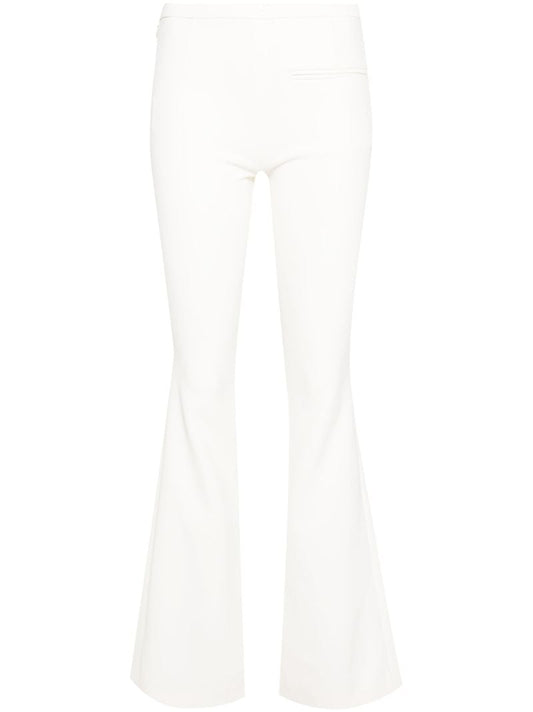 White Logo-embroidered Bootcut Trousers