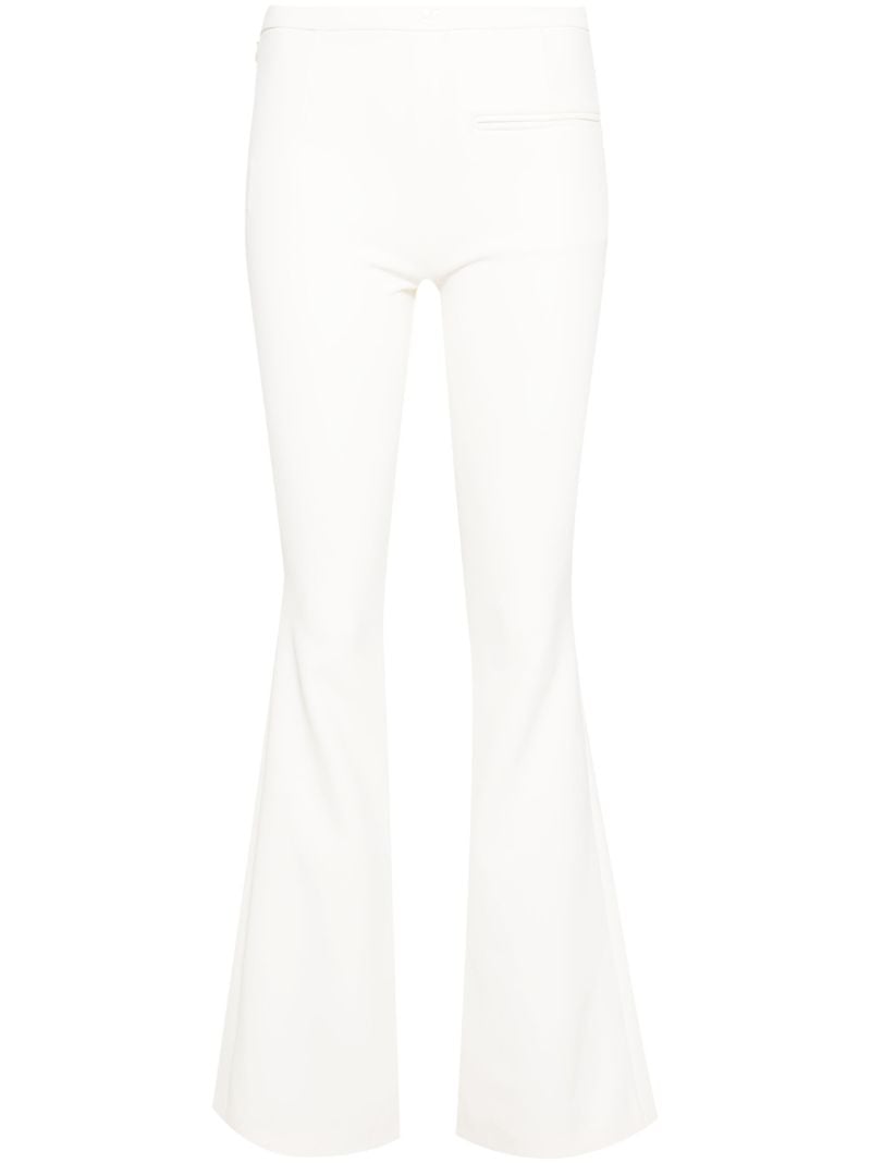White Logo-embroidered Bootcut Trousers