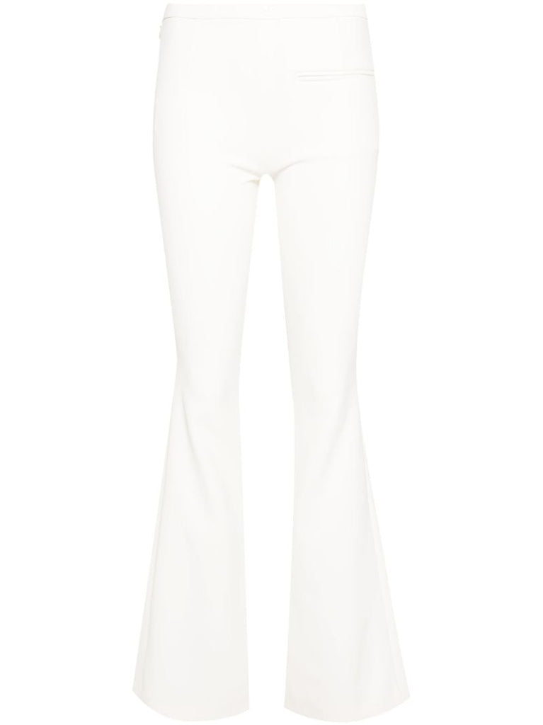 White Logo-embroidered Bootcut Trousers
