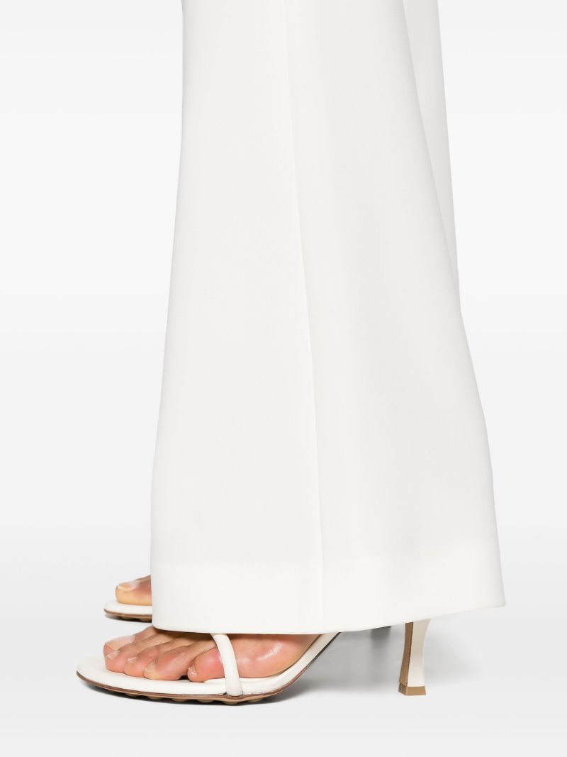 White Logo-embroidered Bootcut Trousers