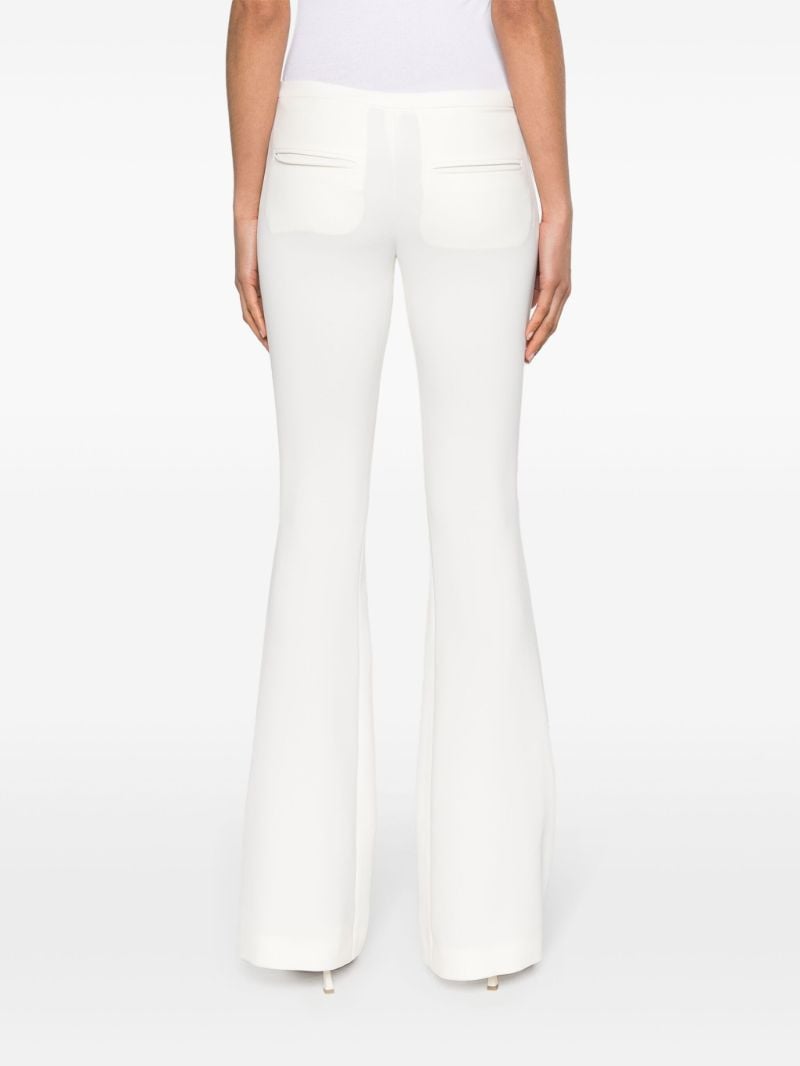 White Logo-embroidered Bootcut Trousers