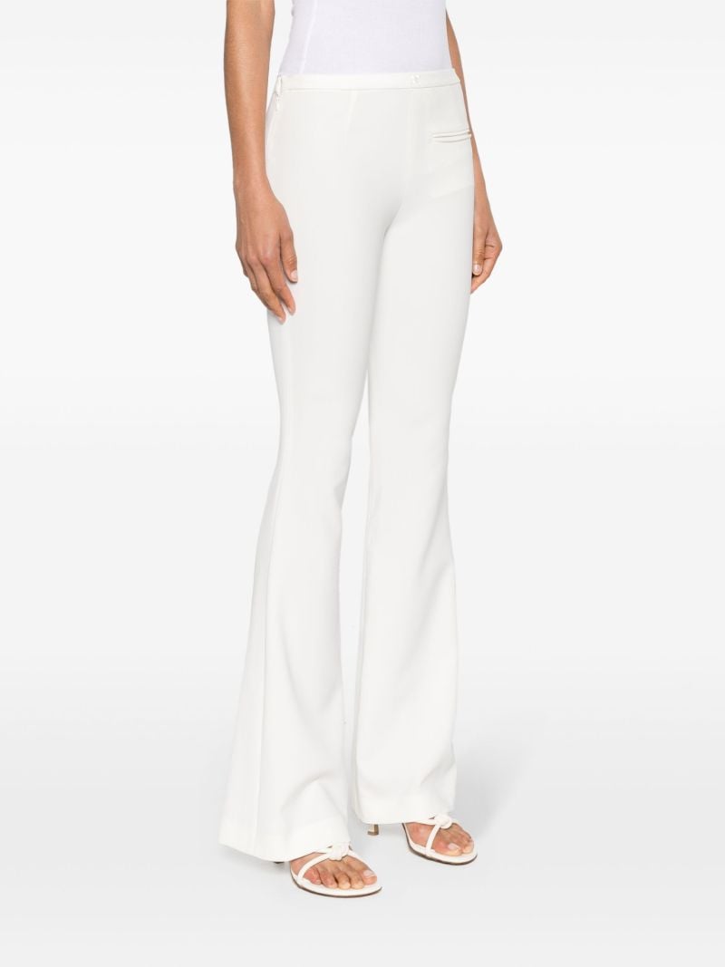 White Logo-embroidered Bootcut Trousers