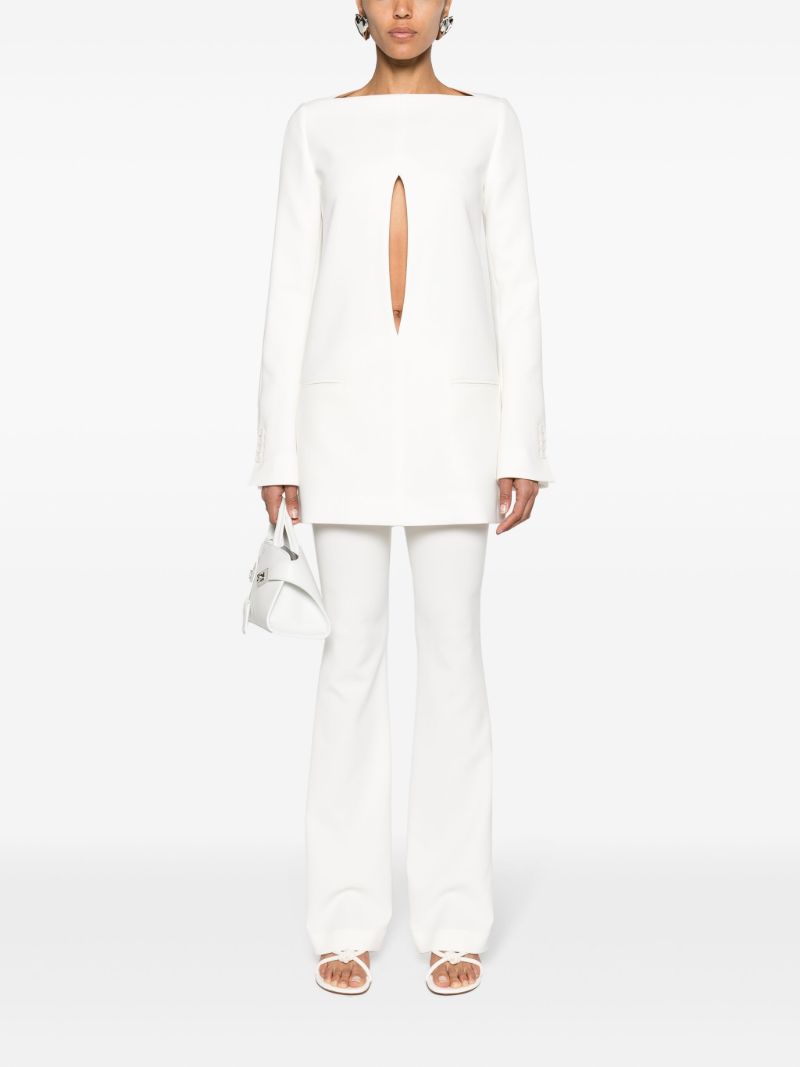 White Logo-embroidered Bootcut Trousers