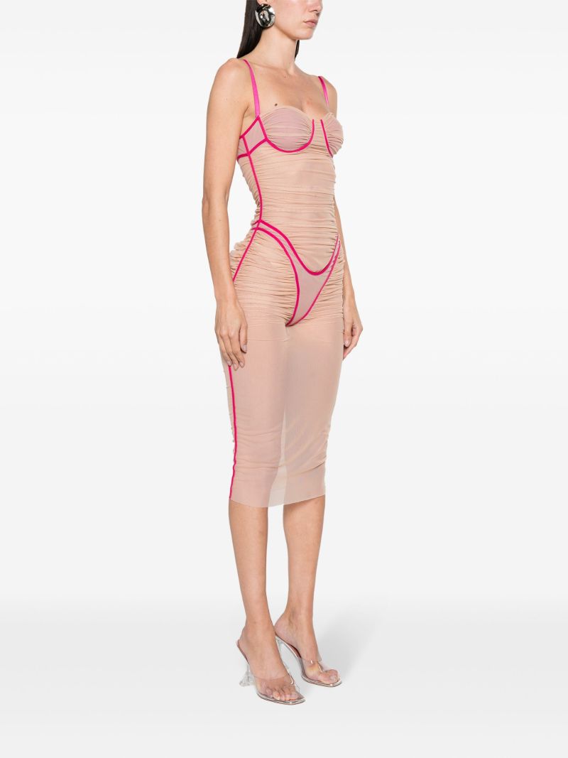 Neutral D-haily Semi-sheer Dress