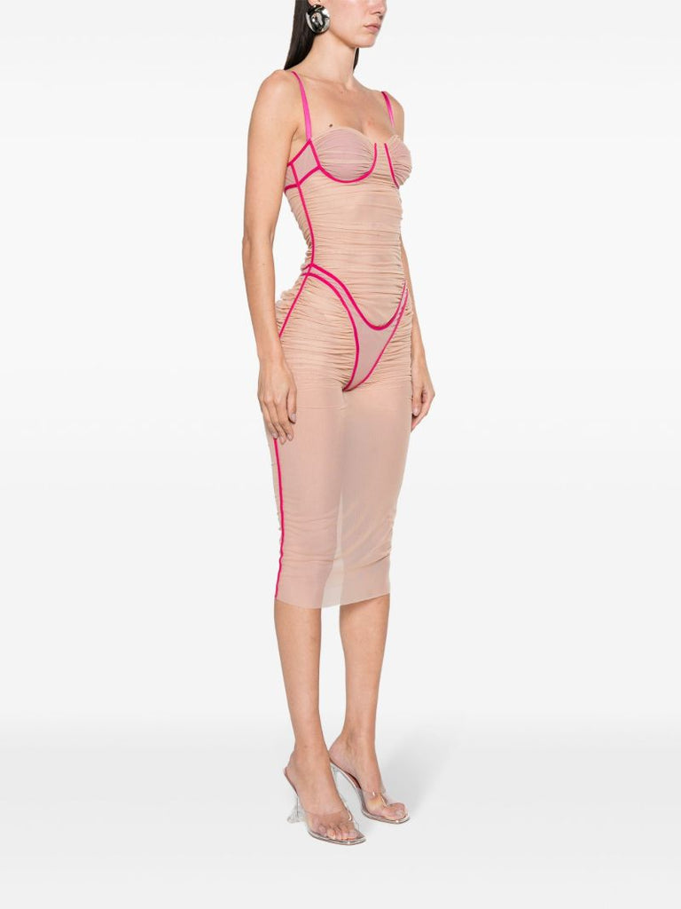 Neutral D-haily Semi-sheer Dress