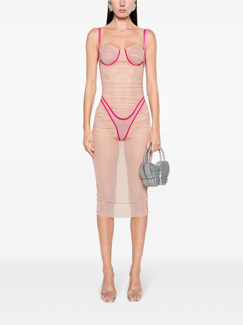 Neutral D-haily Semi-sheer Dress