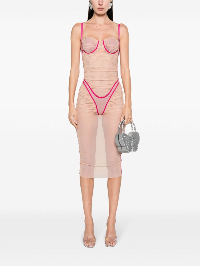 Neutral D-haily Semi-sheer Dress