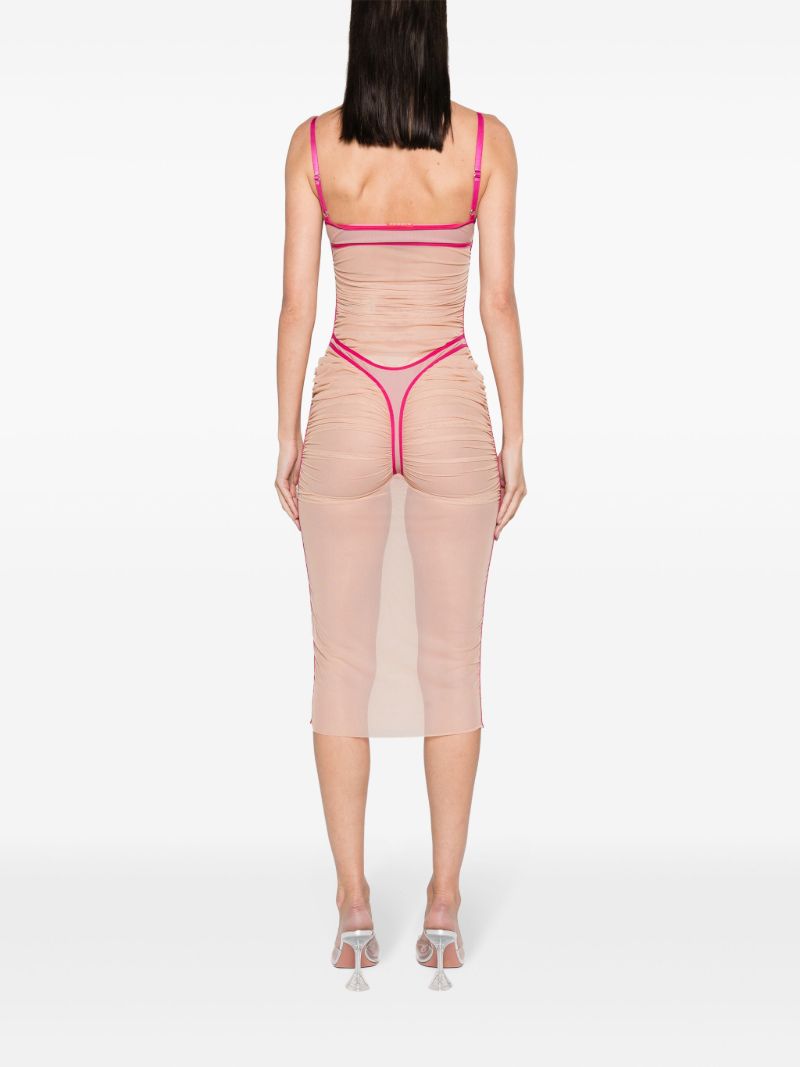 Neutral D-haily Semi-sheer Dress
