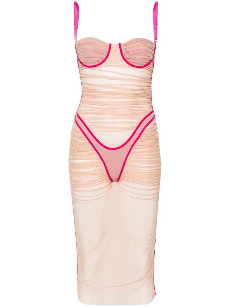 Neutral D-haily Semi-sheer Dress