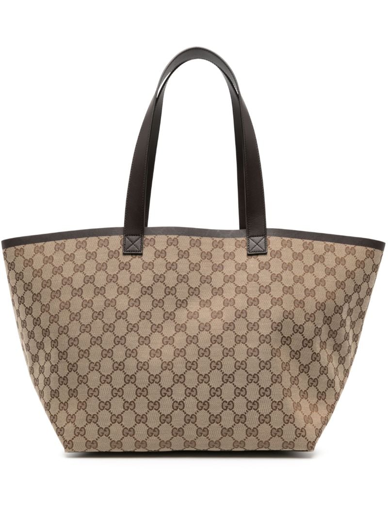 Beige Classic Gg Canvas Tote Bag