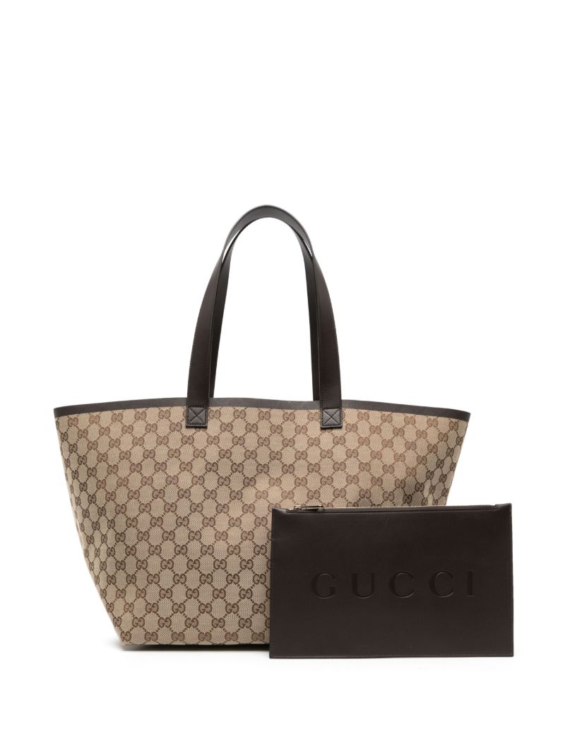 Beige Classic Gg Canvas Tote Bag