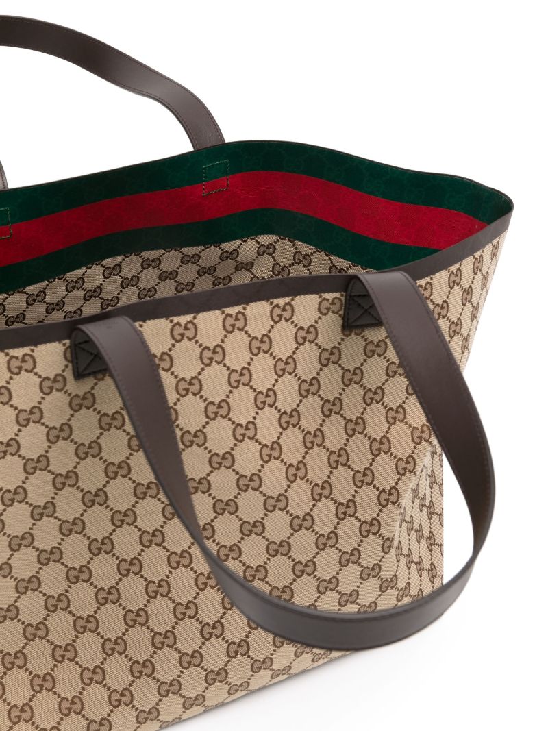 Beige Classic Gg Canvas Tote Bag
