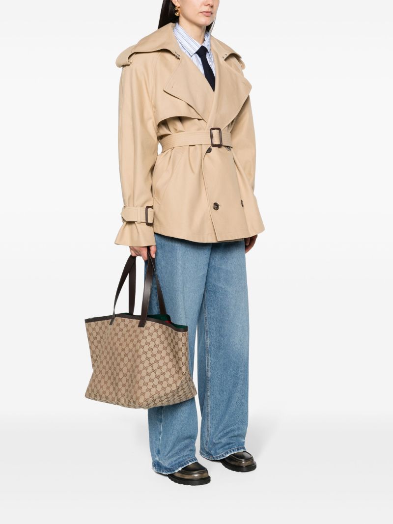 Beige Classic Gg Canvas Tote Bag