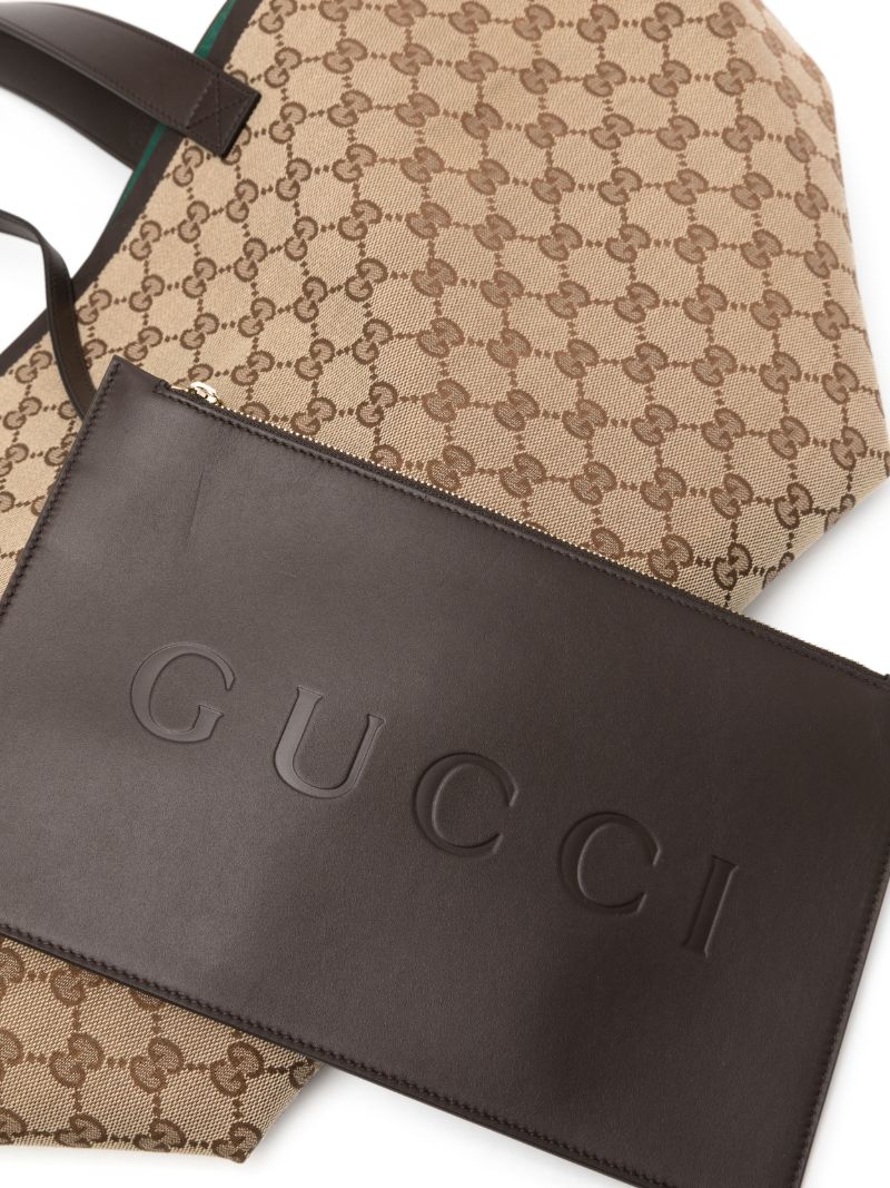 Beige Classic Gg Canvas Tote Bag
