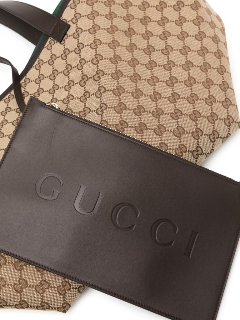 Beige Classic Gg Canvas Tote Bag