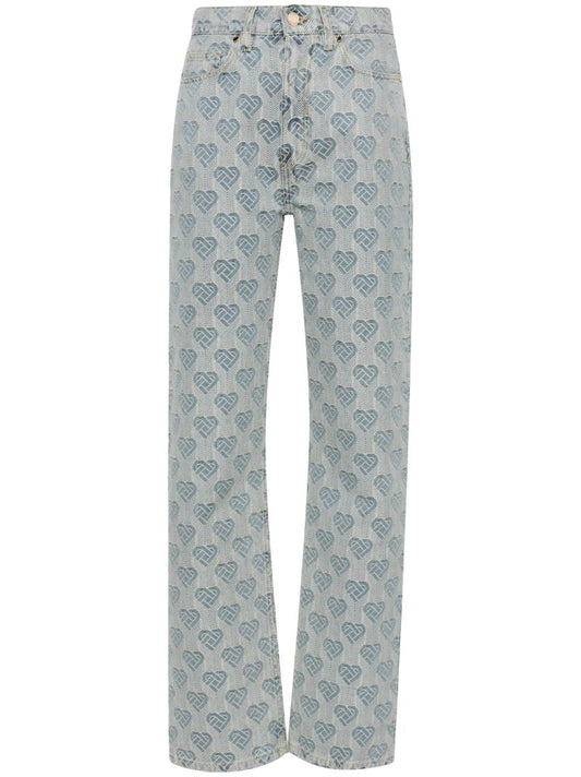 Blue Heart Monogram High-rise Jeans