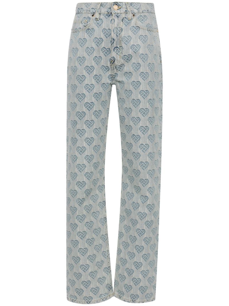 Blue Heart Monogram High-rise Jeans