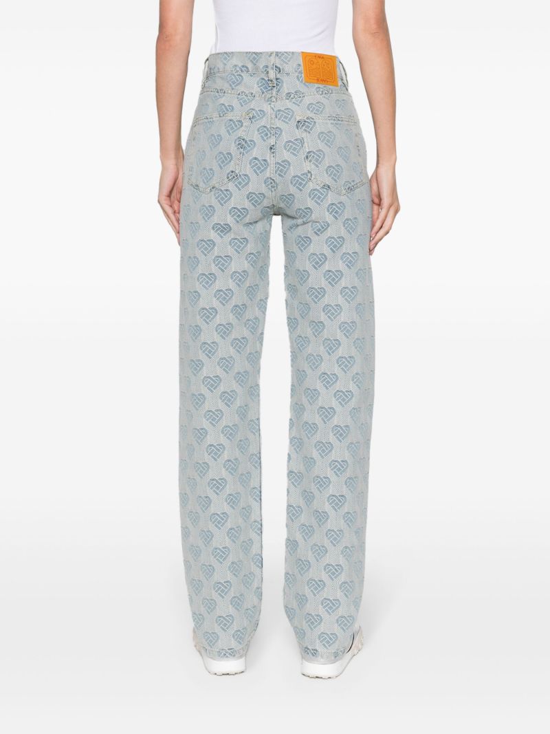 Blue Heart Monogram High-rise Jeans