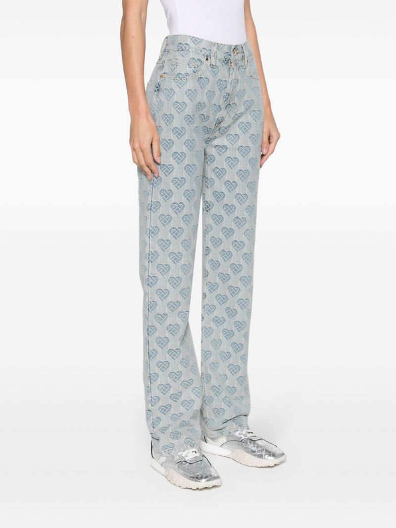 Blue Heart Monogram High-rise Jeans