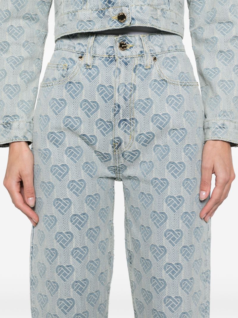 Blue Heart Monogram High-rise Jeans