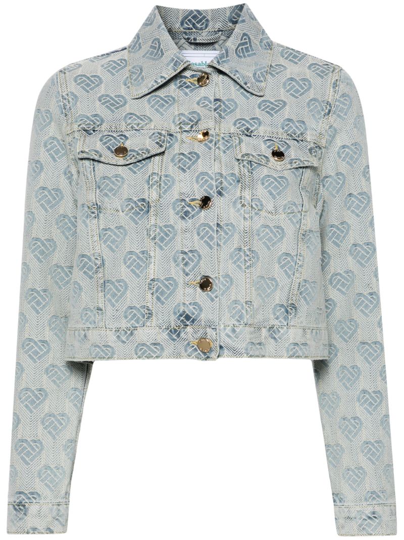 Blue Heart Monogram Denim Jacket