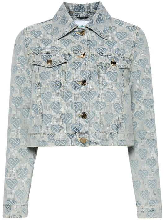 Blue Heart Monogram Denim Jacket
