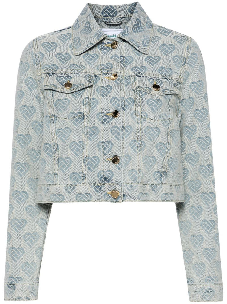 Blue Heart Monogram Denim Jacket