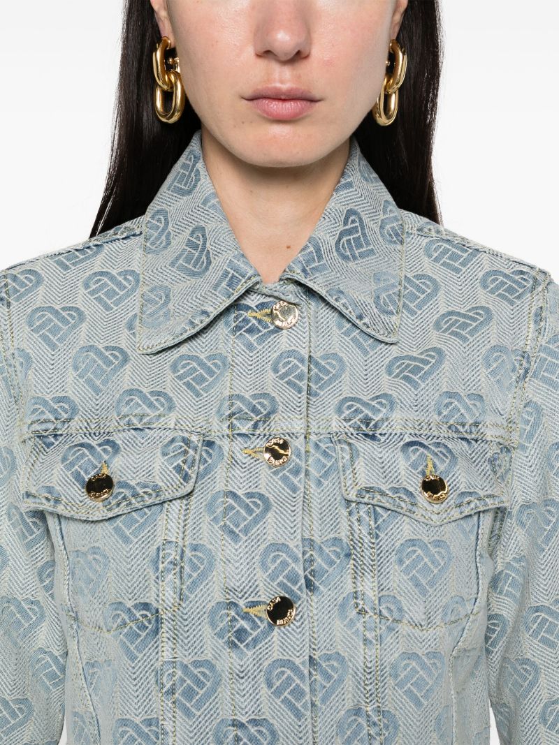 Blue Heart Monogram Denim Jacket